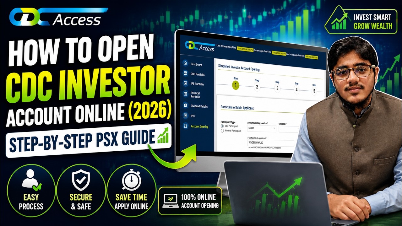How to Open a CDC Investor Account Online (2026) | Step-by-Step PSX Guide 📈