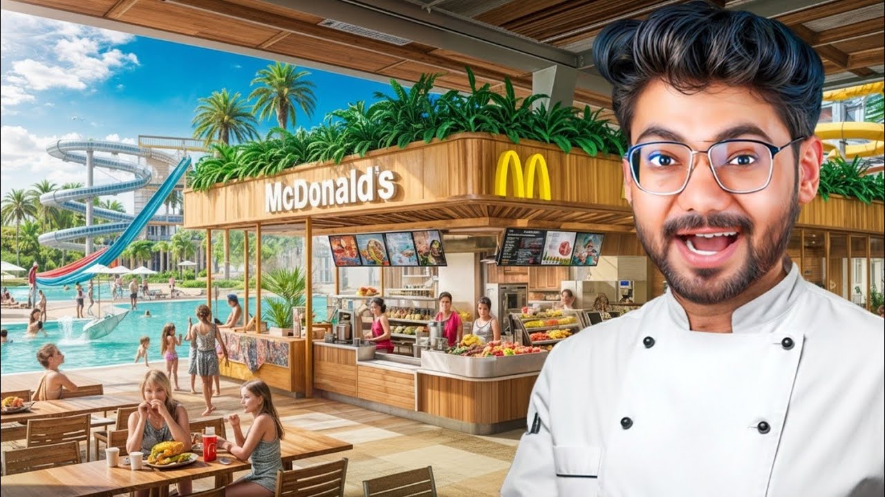 I made a HUGE FOOD COURT in My WaterPark! | Waterpark Simulator#13