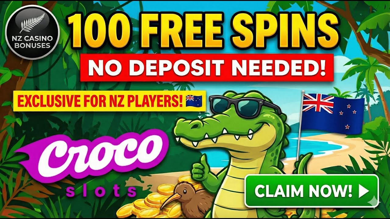 100 FREE SPINS No Deposit! 🐊 New NZ Casino Bonus (CrocoSlots)