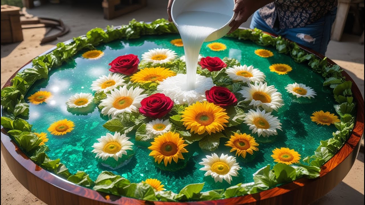 What Happens When You Mix Epoxy with Gorgeous Floral Designs || Wood and Epoxy Art