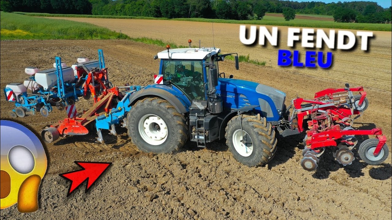 🇫🇷 UN FENDT BLEU LOURDEMENT ATTELÉ AUX SEMIS DE MAÏS ‼️