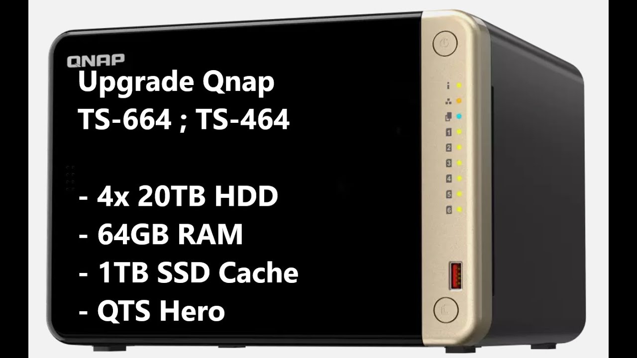 NAS QNAP TS-664; TS-464,  64Gb RAM - QTS HERO