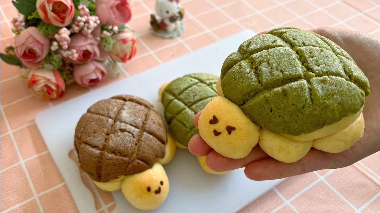 Cute Turtle Melonpan rasa Matcha & Cokelat