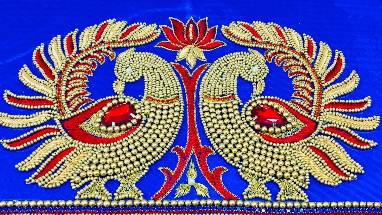 peacock embroidery blouse