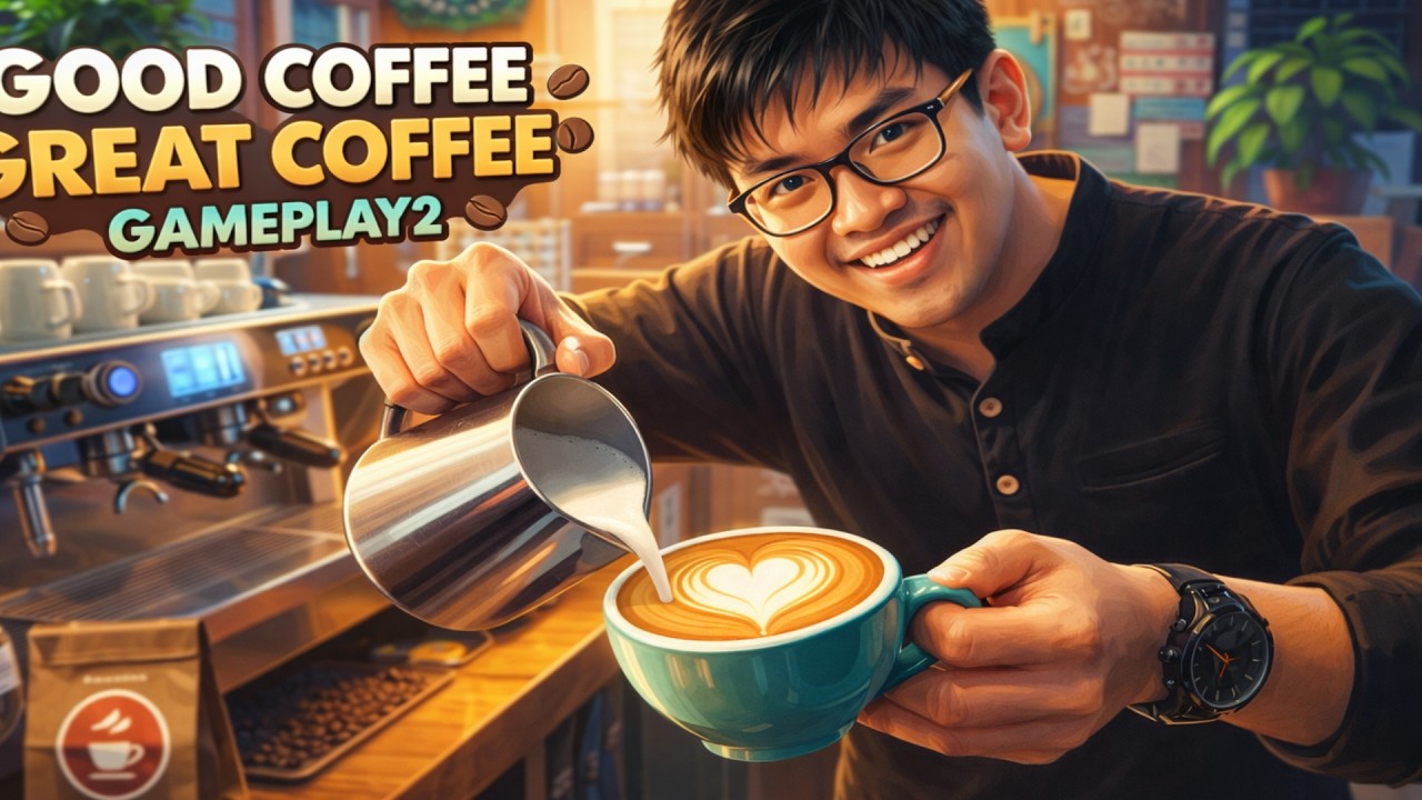 I Learn to Make Latte Art in GCGC #gameplay2 #goodcoffeegreatcoffee