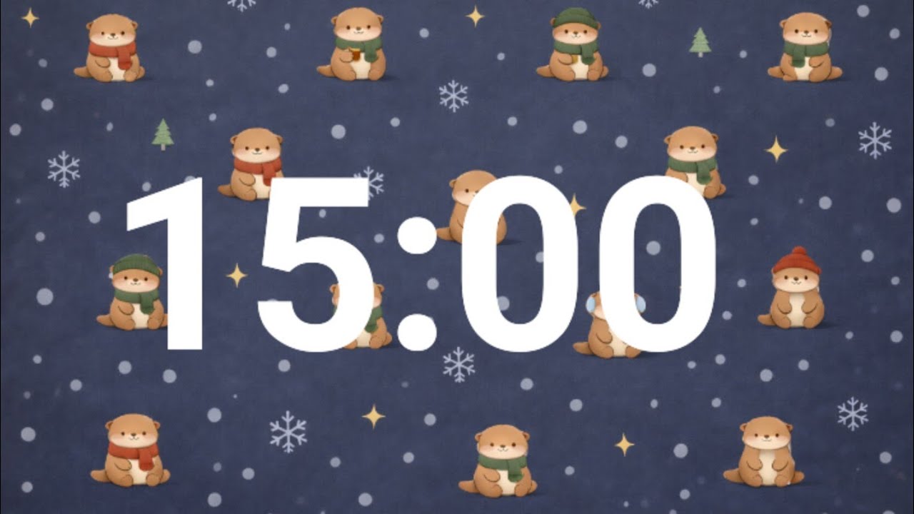 15-Minute Cozy Winter Otter Timer | Calm Focus & Classroom Countdown