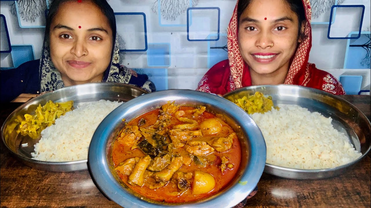 🙏🏻🙏🏻ASMR Mukbang rice with￼🔥🔥Chicken curry vegetable fry Bengali food eating show ￼