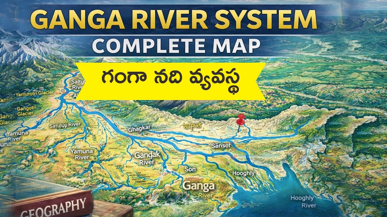 Ganga River System Explained | Complete Geography”|గంగా నది వ్యవస్థ పూర్తి క్లాస్ | AI Visual