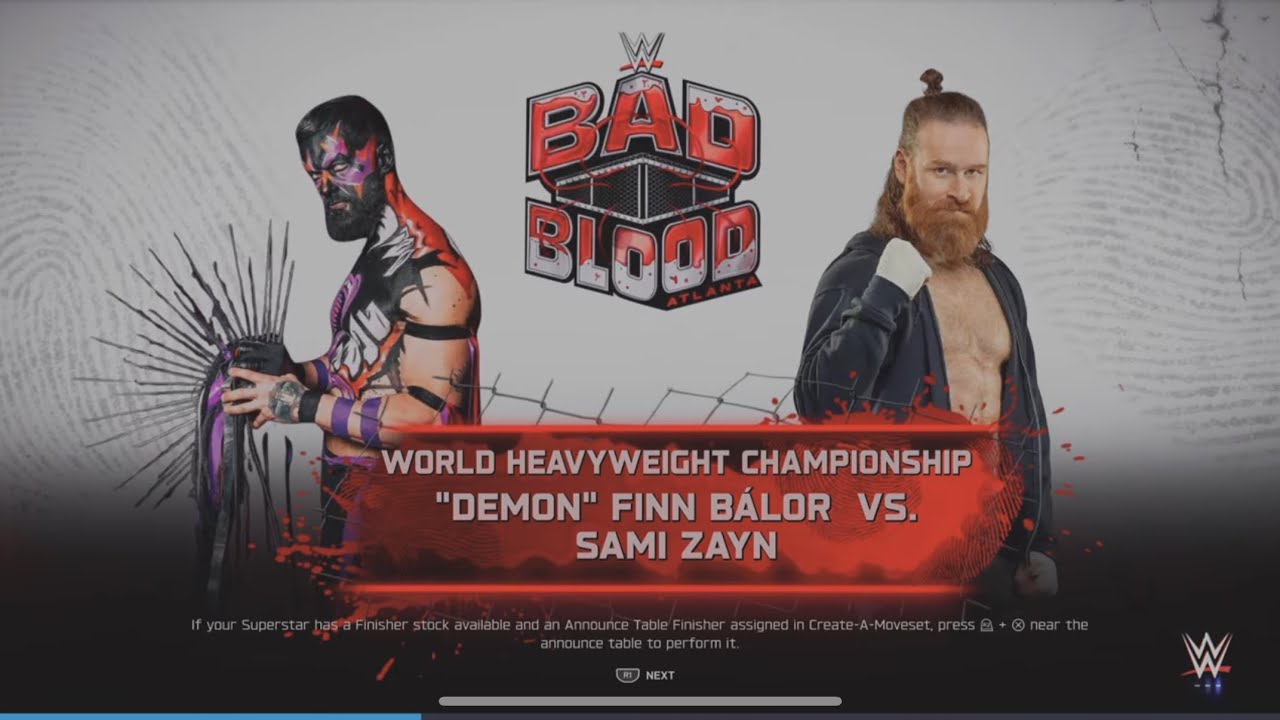 WWE 2K25 Demon Finn Balor vs Sami Zayn WWE World Heavyweight Championship Hell In A Cell match