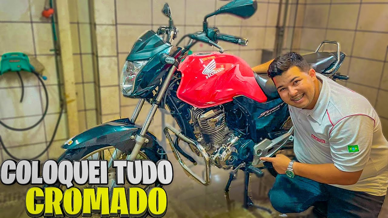 COLOQUEI AS TAMPAS DO MOTOR  CROMADAS NA CG 160 START