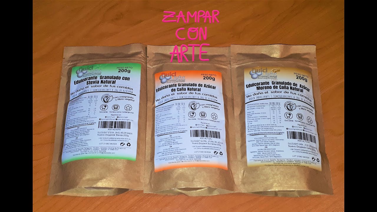 Dulcilight. Edulcorantes a Base de Az&uacute;car de Ca&ntilde;a, Natural, Integral y Stevia. Cane Sugar Sweeteners