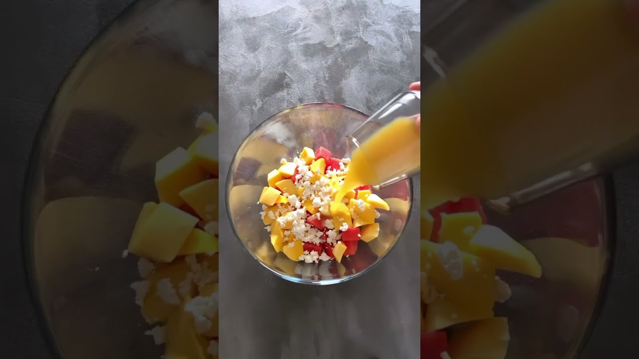 Melon salad with mango and feta                                            
