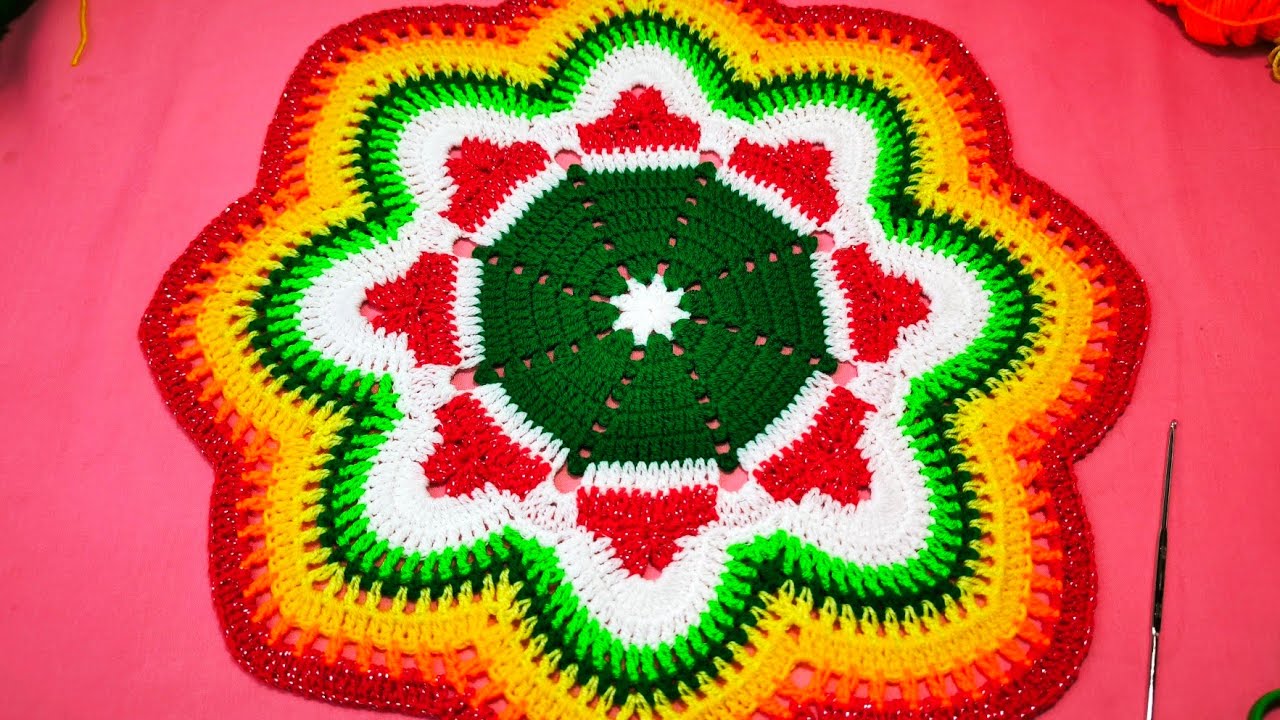 Beautiful Crochet Design ( Thalposh / Doily / Table Cloth ) Hindi & Urdu - Woolen Crochet 284
