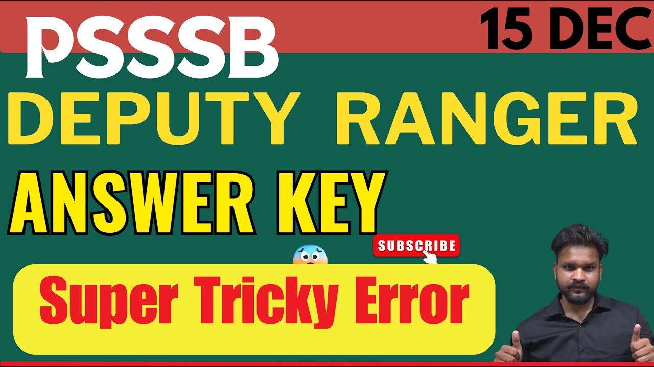 PSSSB Deputy Ranger Answer Key/ Exam Analysis | Laboratory Assistant answer key| Electric English