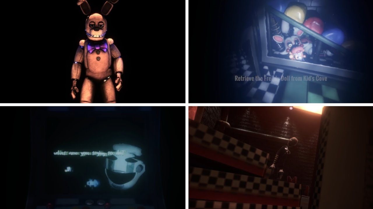 FNaF Rewritten: 87 Full Game - All Cutscenes & True ending