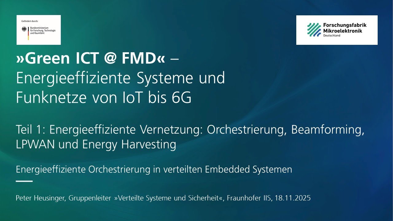 Green ICT Online-Seminar 11 - 2/5: Energieeffiziente Orchestrierung in verteilten Embedded Systemen