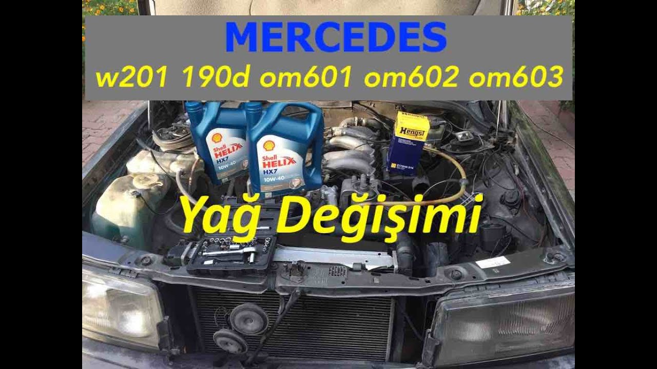 MERCEDES W201 W124 190d 2.0d 200d yağ değişimi yağ filtre değişimi / oil change oil filter changed