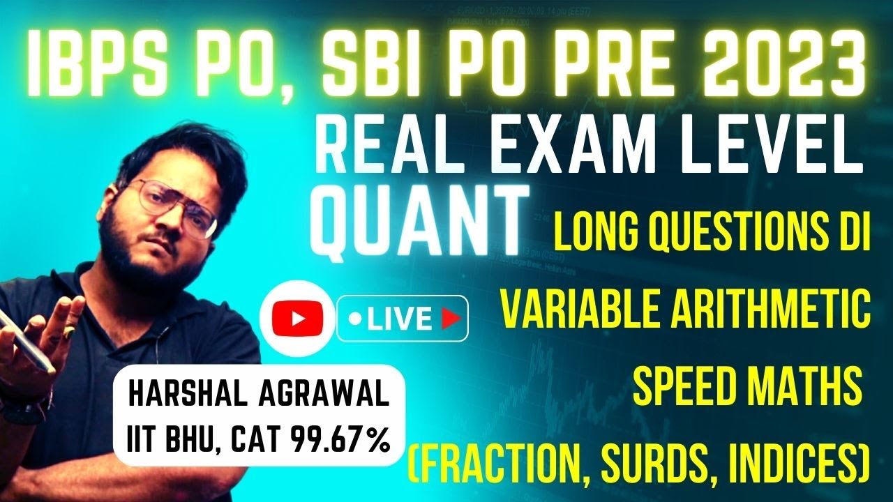 IBPS PO, SBI PO Prelims 2023 Latest Pattern DI, Variable Based Arithmetic, Speed Maths | Harshal Sir