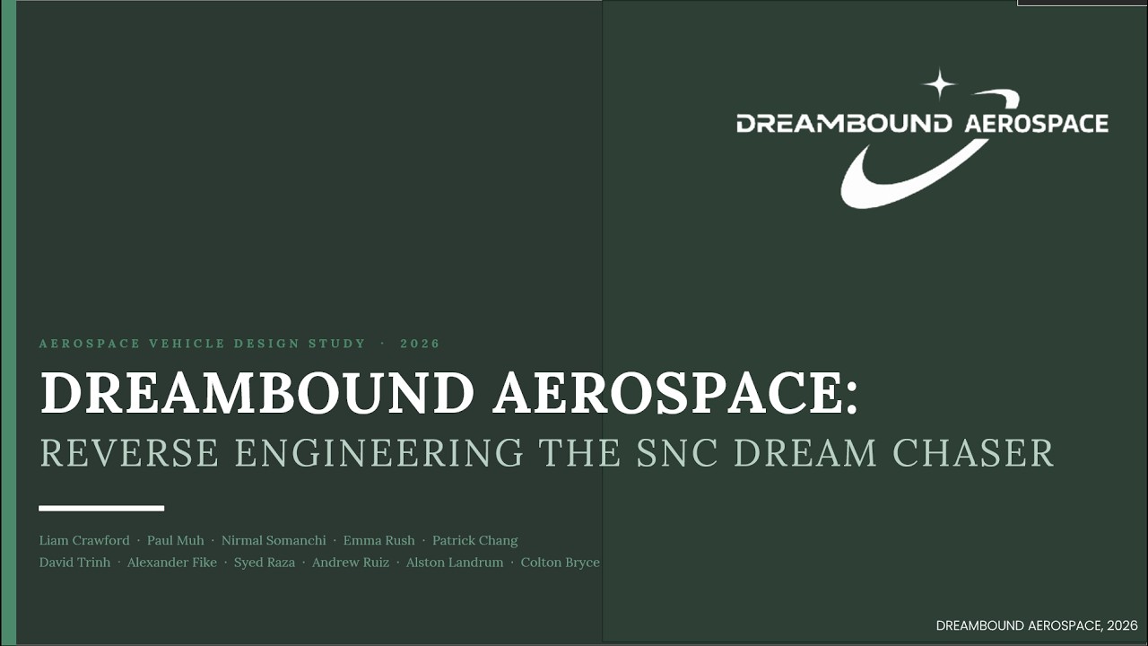 Dream Bound Midterm Presentation | Reverse Engineering the Dream Chaser | Spring 26 | MAE-4350 | UTA