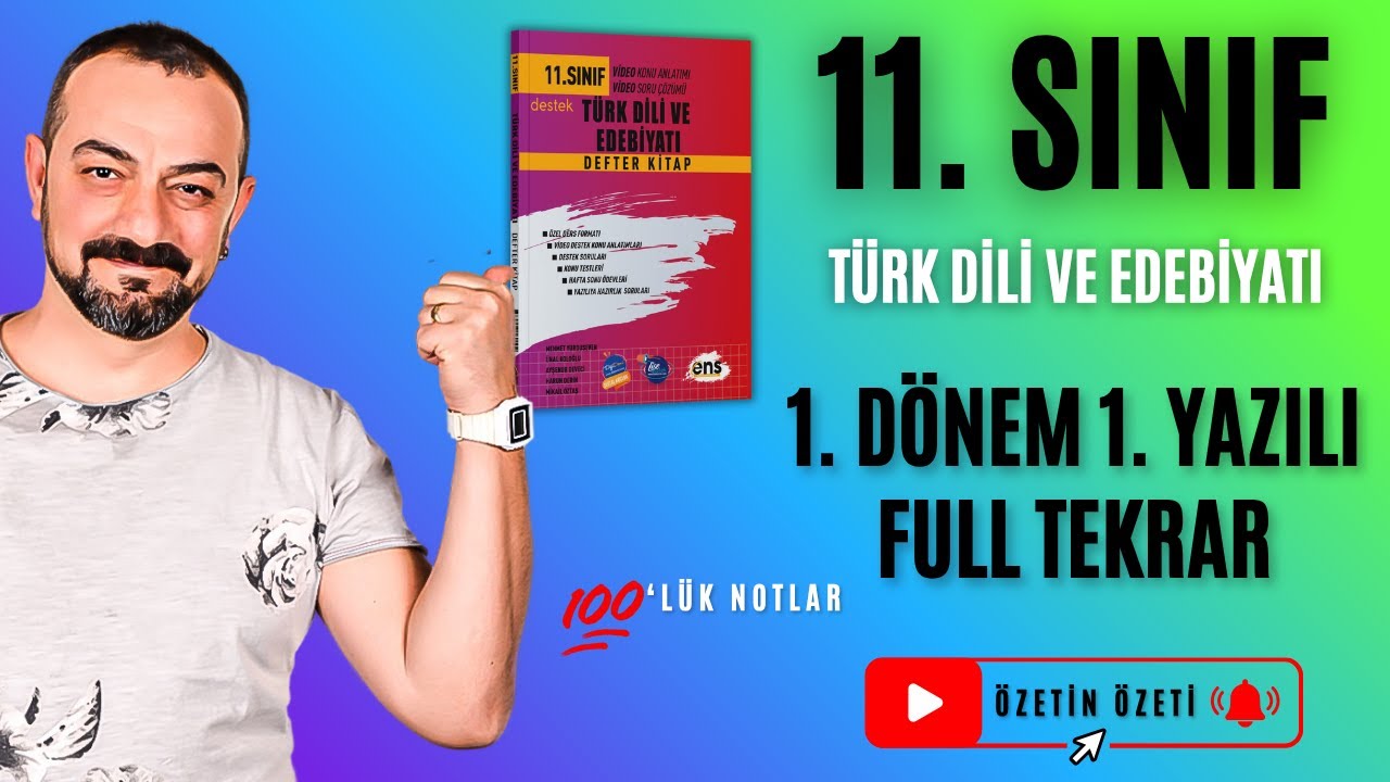 📌 11. Sınıf Türk Dili ve Edebiyatı | 1. Dönem 1. Yazılı Full Tekrar | Özetin Özeti 💯
