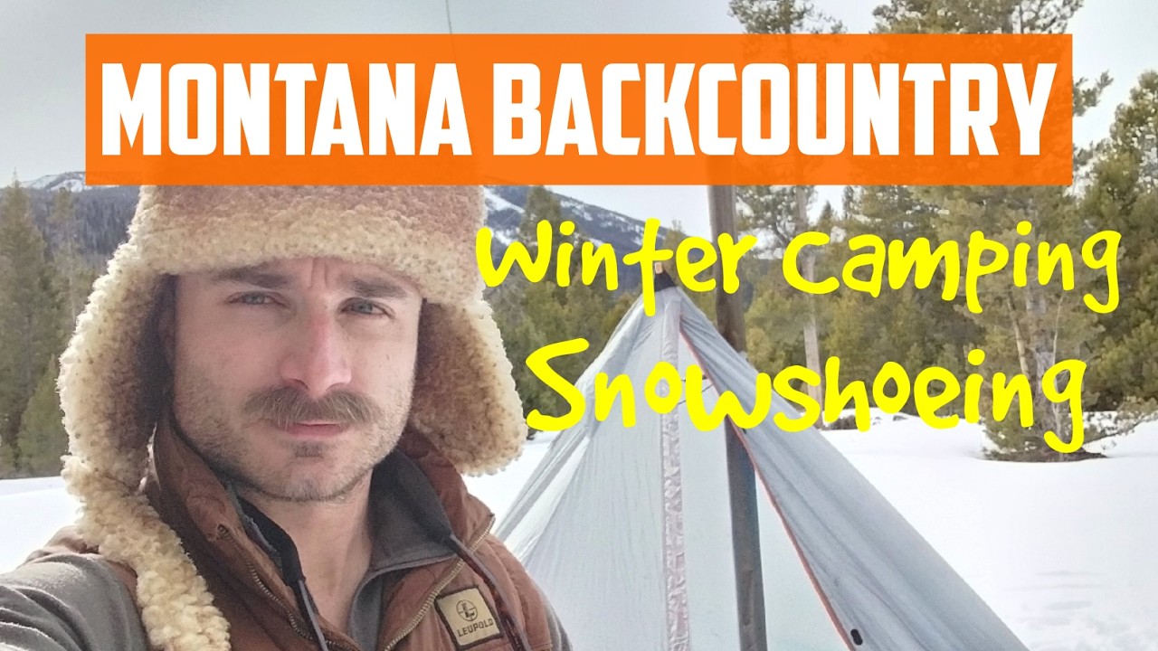 Solo Overnight Hot Tent Camping, Snoeshoeing, and Cooking in the Montana Backcountry.