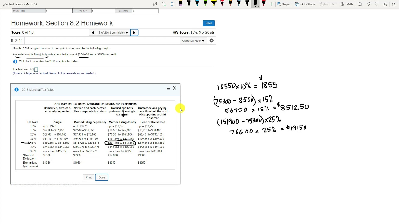 Personal Finance - calculating income tax from taxable income