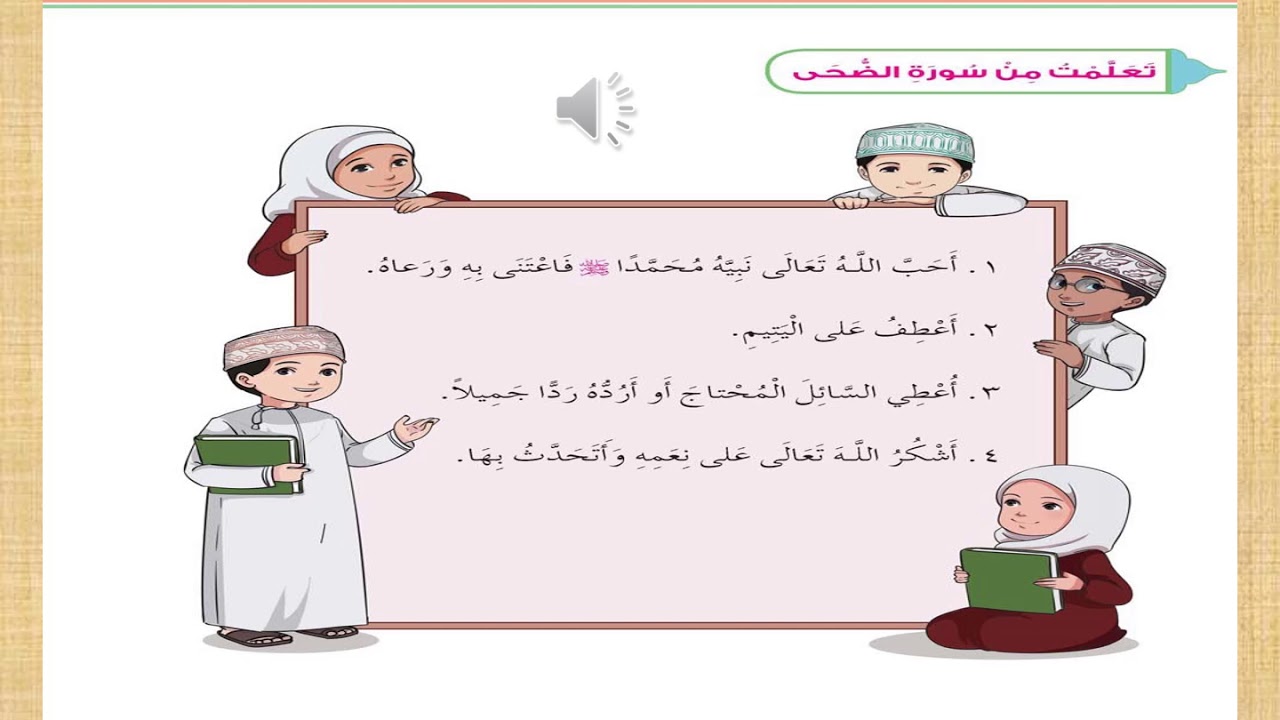 بتول الأمين محمد  التربية الاسلامية  الصف الثاني الاساسي  سورة الضحى