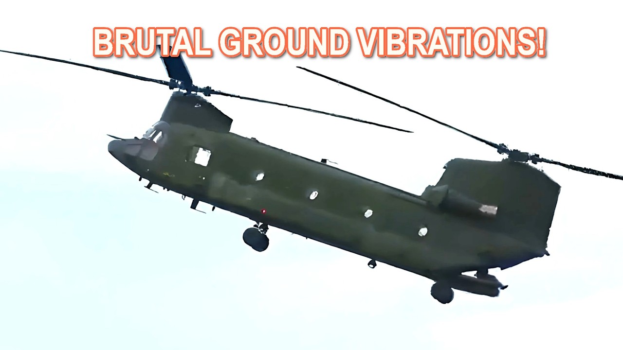 ▶️ CH-47 Chinook: Brutal Low-Level Passes and Ground Vibrations at Volkel