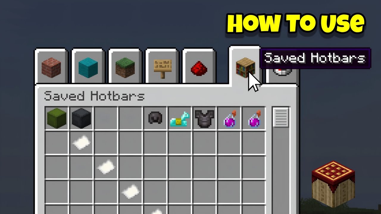 How To Use Saved Hotbars In Pojav Launcher | Pojav Launcher Me Hotbar Me Item Save Kaise Karen 🫣