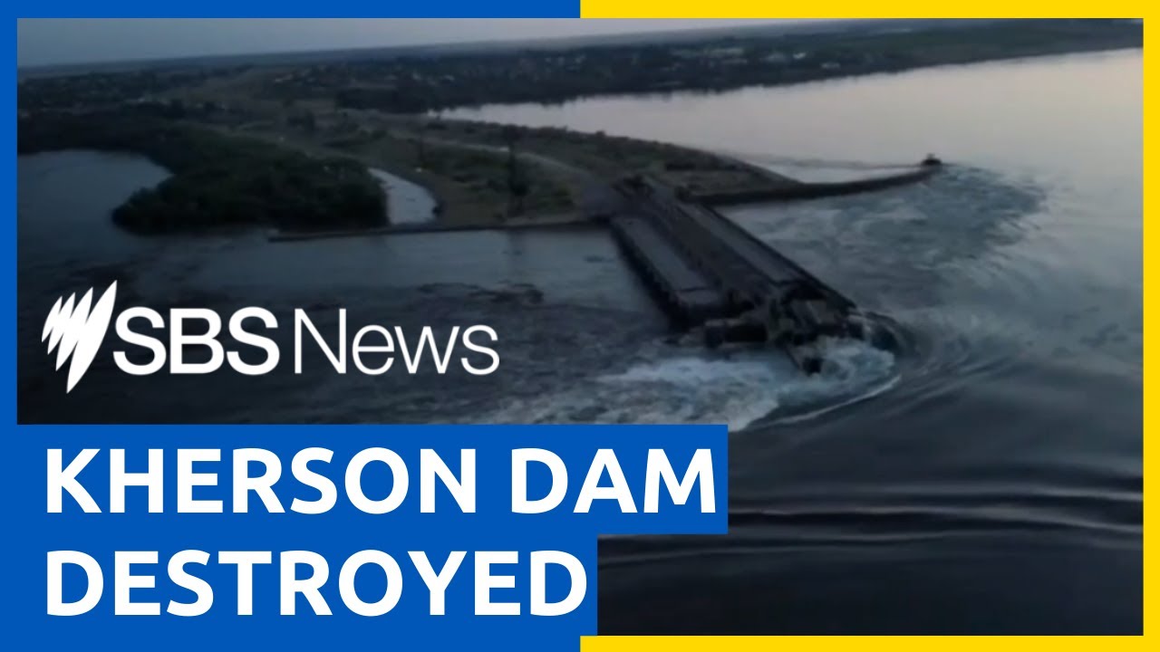 Major dam 'blown up' in Russian-controlled Kherson region in Southern Ukraine | SBS News