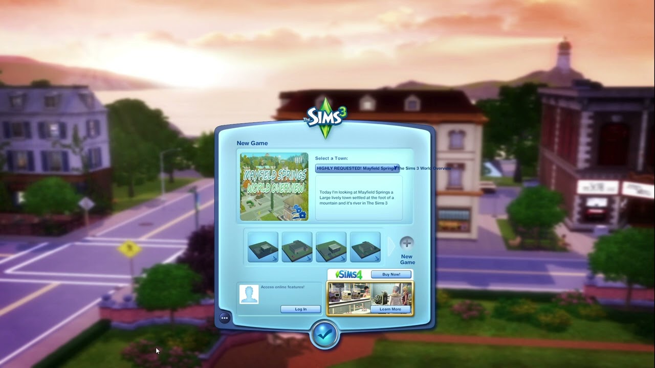 The Sims 3 Custom World Mayfield Springs World Overview