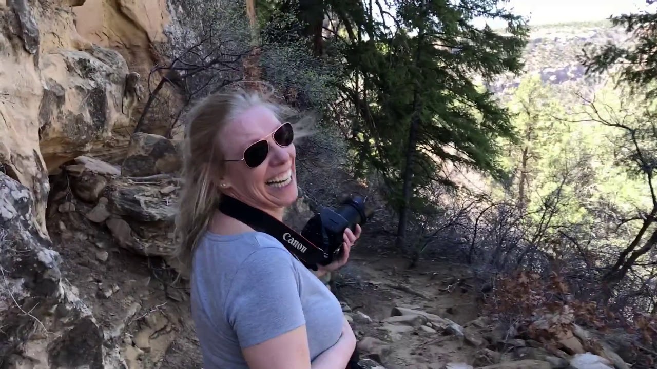 Hiking the petroglyph trail in Mesa Verde