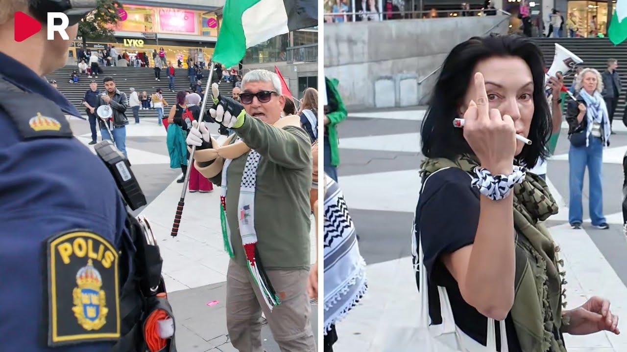 Se videon: Palestinaaktivisterna skickar polisen på Riks