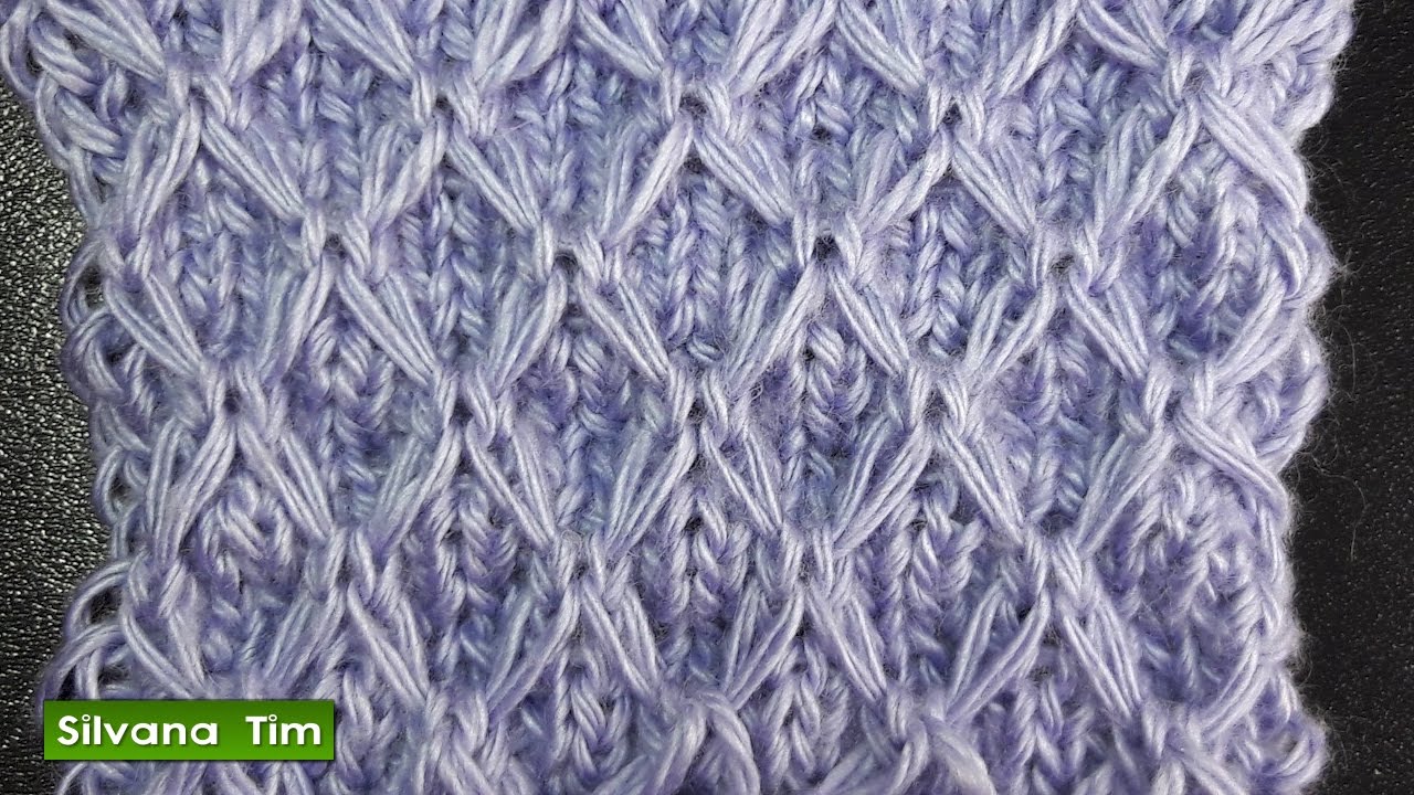 Punto (puntada) de PANAL o de Abeja (Nueva Versi&oacute;n). Tutorial de tejido con dos agujas # 514