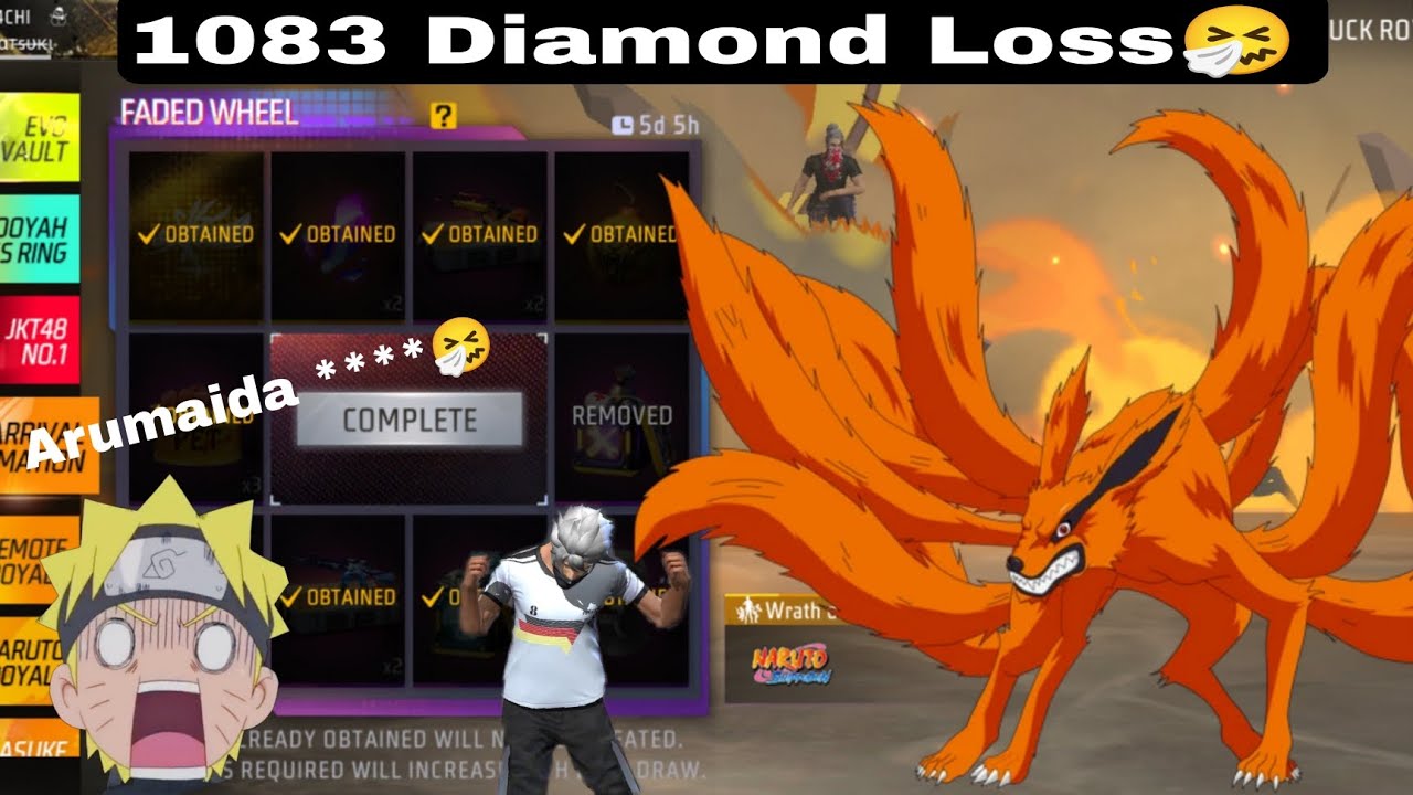 I Got New Wraith of The Nine Tails MVP Animation in Faded Wheel Event | Free Fire x Naruto Shippuden