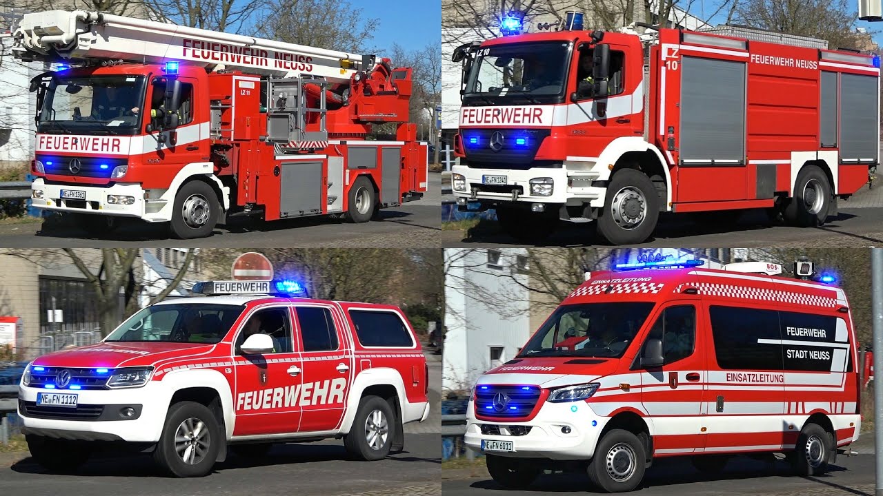 [INDUSTRIEBRAND!] GROẞEINSATZ in NEUSS | B-DIENST, FF & LÖSCHZUG | Einsatzfahrten in NEUSS