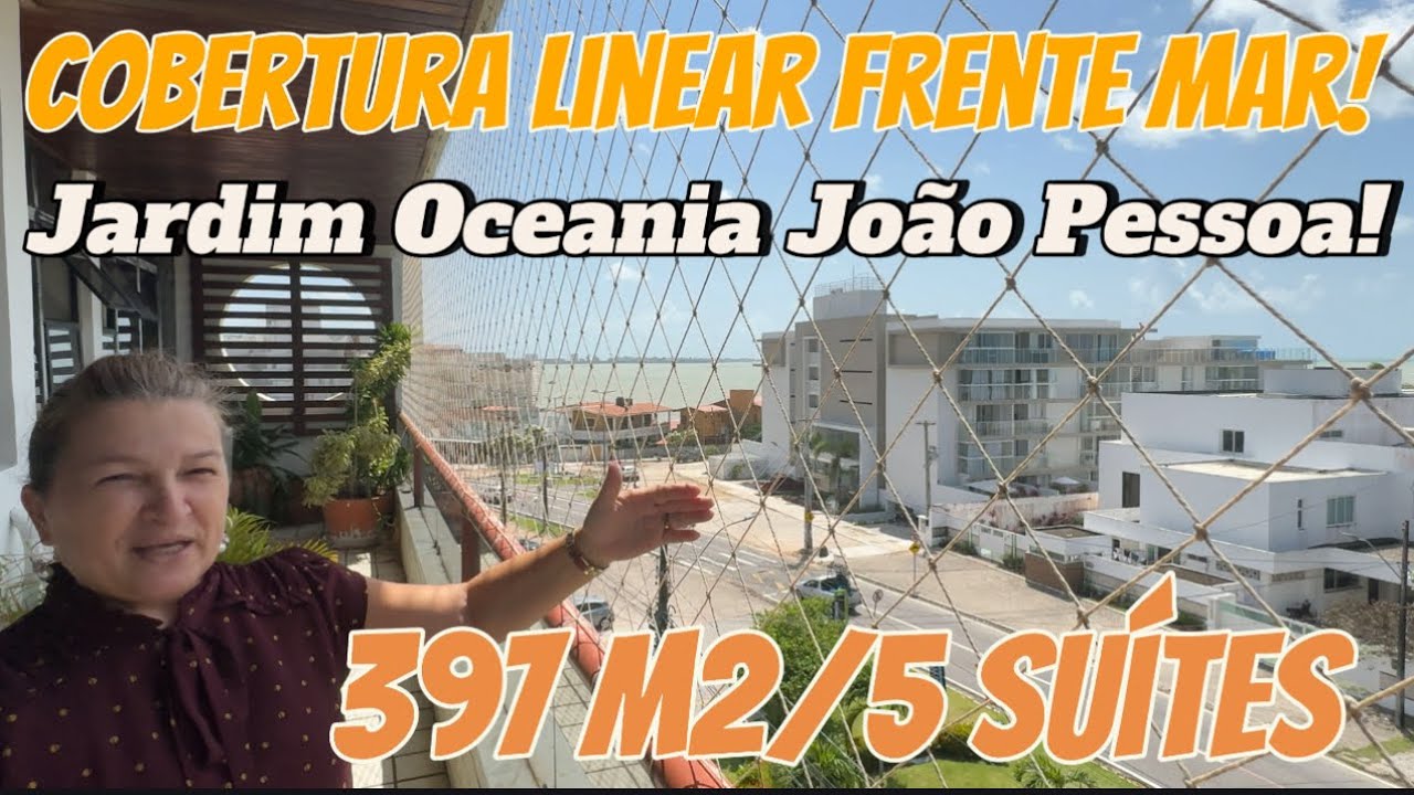 Cobertura 397 M2 5 suítes, Jardim Oceania apenas 50 metros da praia vista definitiva para o mar!