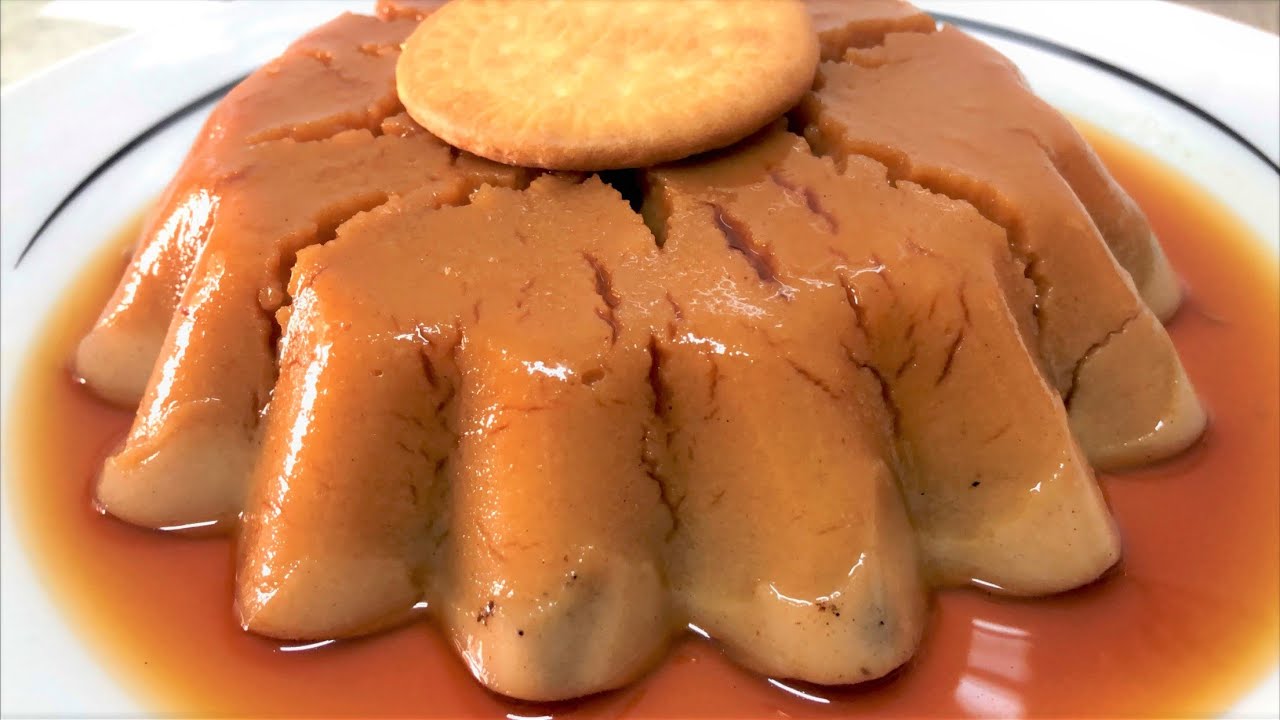 FLAN DE GALLETAS MARÍA, 3 INGREDIENTES, SIN HUEVO, GELATINA, HORNO...