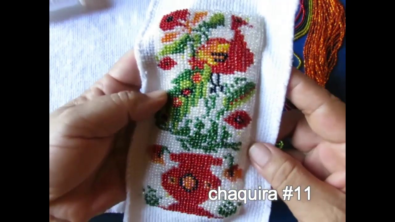 Bordado en chaquira, cantaro y pavo real, paso a paso,video #1,Creaciones Efi