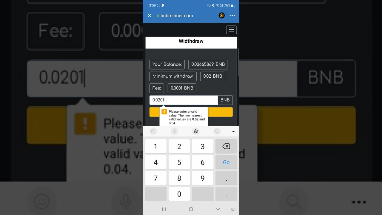 Free BNB Mining Second Withdrawal Attempt