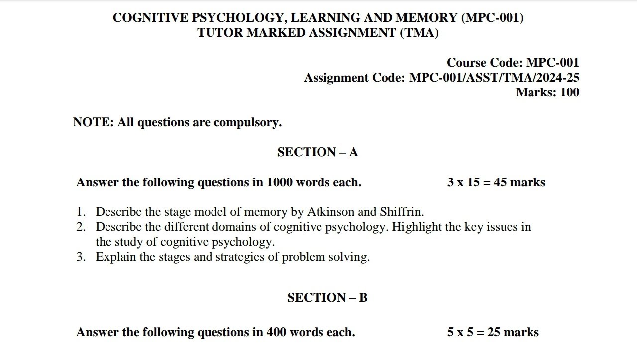 MPC-001 MAPC 1st Year Solved Assignment 2025 | IGNOU MAPC Complete Assignment Solution 2k25 Video