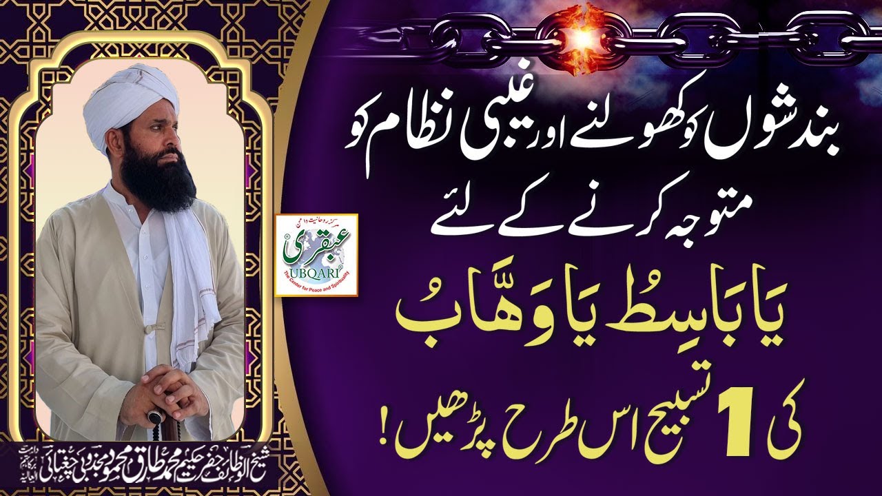 Bandishon Ko Kholnay  Aur Gaibi Nizam Ko Mutwajah Kernay Ke Leya Ya Basitu Ya Wahabu Ki Aik Tasbeeh
