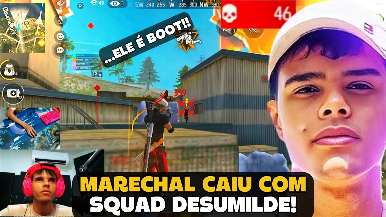 MARECHAL CAIU COM SQUAD DESUMILDE E PROVOU SER O MELHOR JOGADOR! FREE FIRE - MARECHAL HIGHLIGHTS