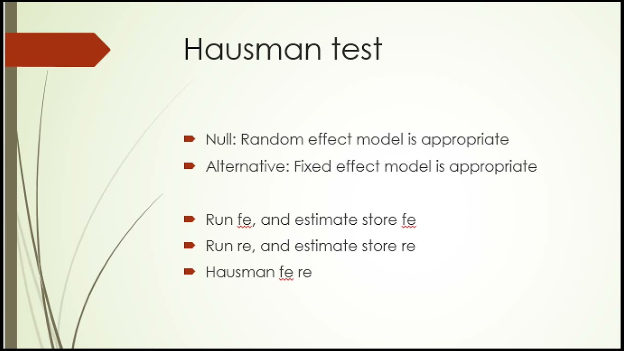 Hausman test in model