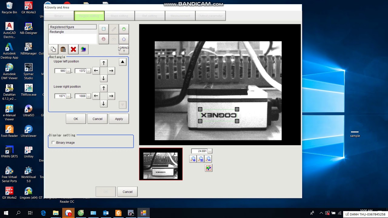 Vision Omron FH - Gravity and Area Tool