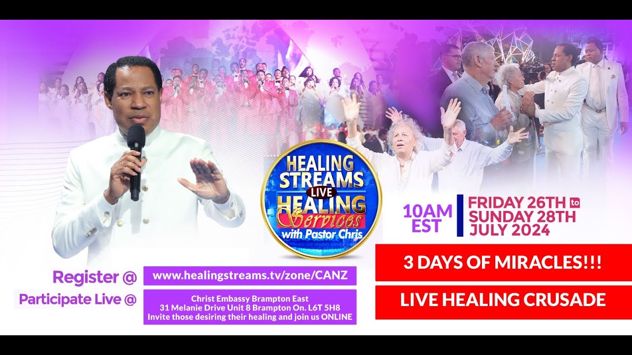 HEALING STREAMS LIVE HEALING SERVICE WITH PASTOR CHRIS || JULY 26TH TH 2024 DAY 1 OF 3