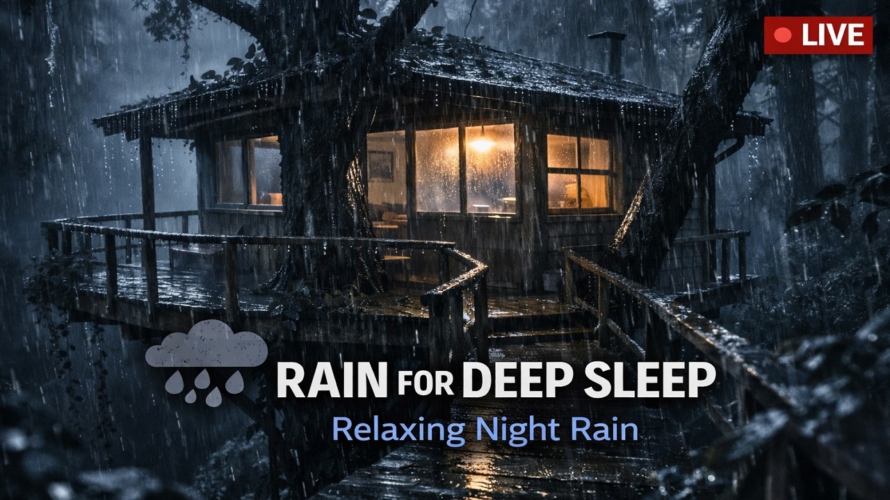 Gentle Rain Sounds on a Cabin Window 🌧| Peaceful Dark Room for Deep Sleep & Relaxation 47