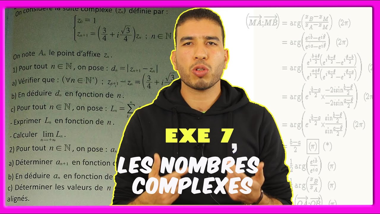 Ex7: exercices corrigé sur les nombres complexes: module, argument , suites, alignement - 2 BAC SM