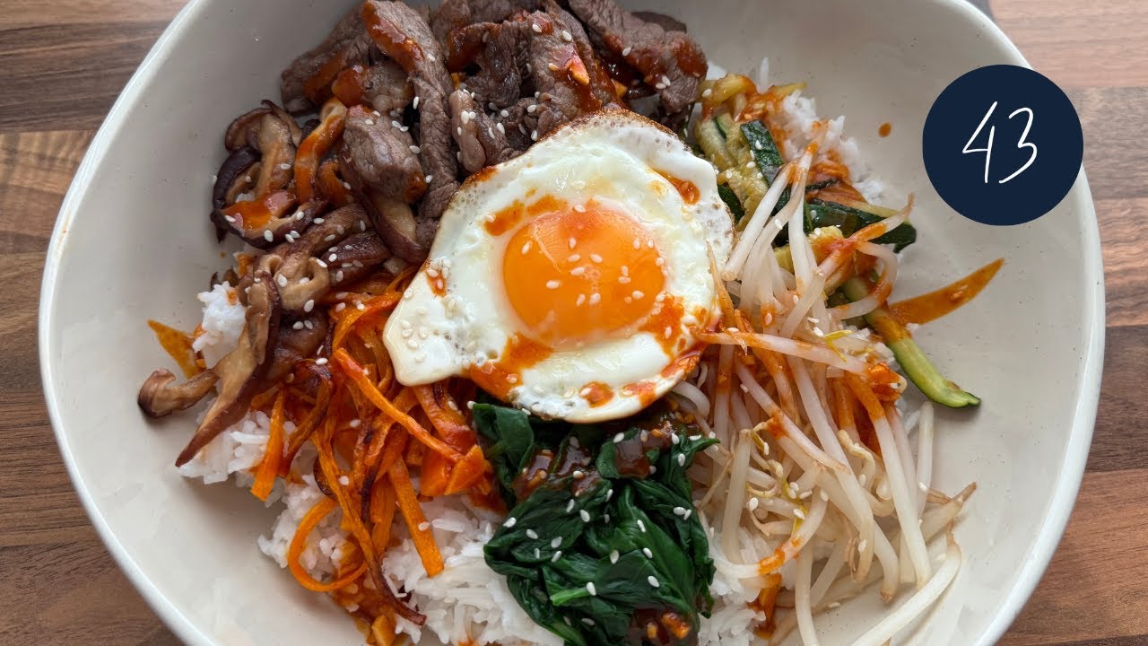 Authentic Korean Bibimbap Recipe | Easy Bibimbap Bowl with Beef & Vegetables