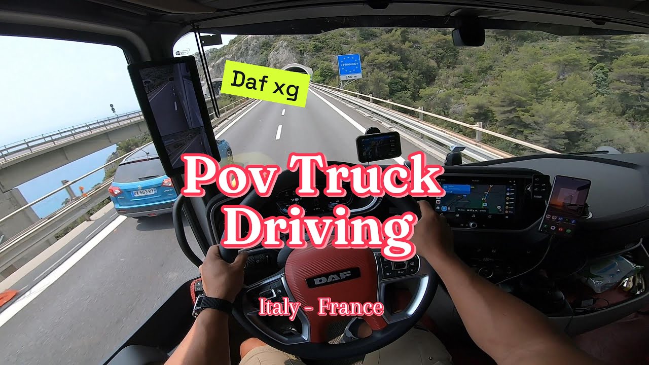 pov driving truck daf 530 xg Italy France
